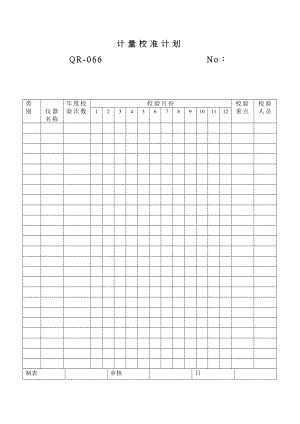 计量校准计划表格模板、doc格式.doc