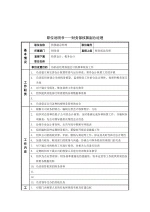 财务部核算副总经理岗位说明书.doc