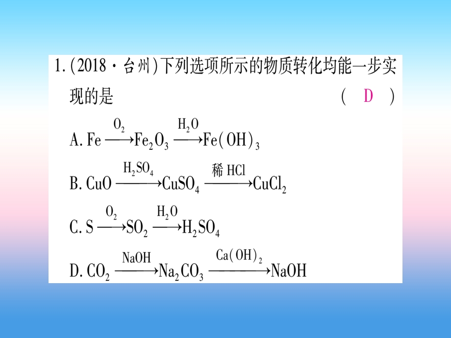 中考化学复习第二部分题型专题突破专题9物质的转化与推断预测课件.pptx_第1页