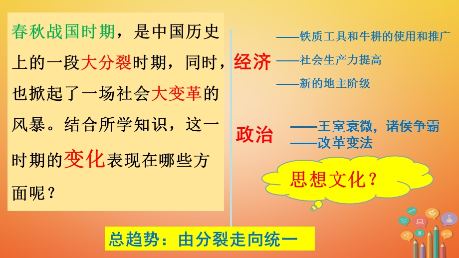 内蒙古七年级历史上册夏商周时期早期国家的产生与社会变革第8课百家争鸣课件新人教版.pptx_第1页