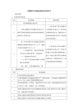 无线数字对讲通信系统项-目的要求书.doc