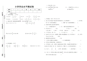 小学学业水平测试模拟卷数学试题.doc