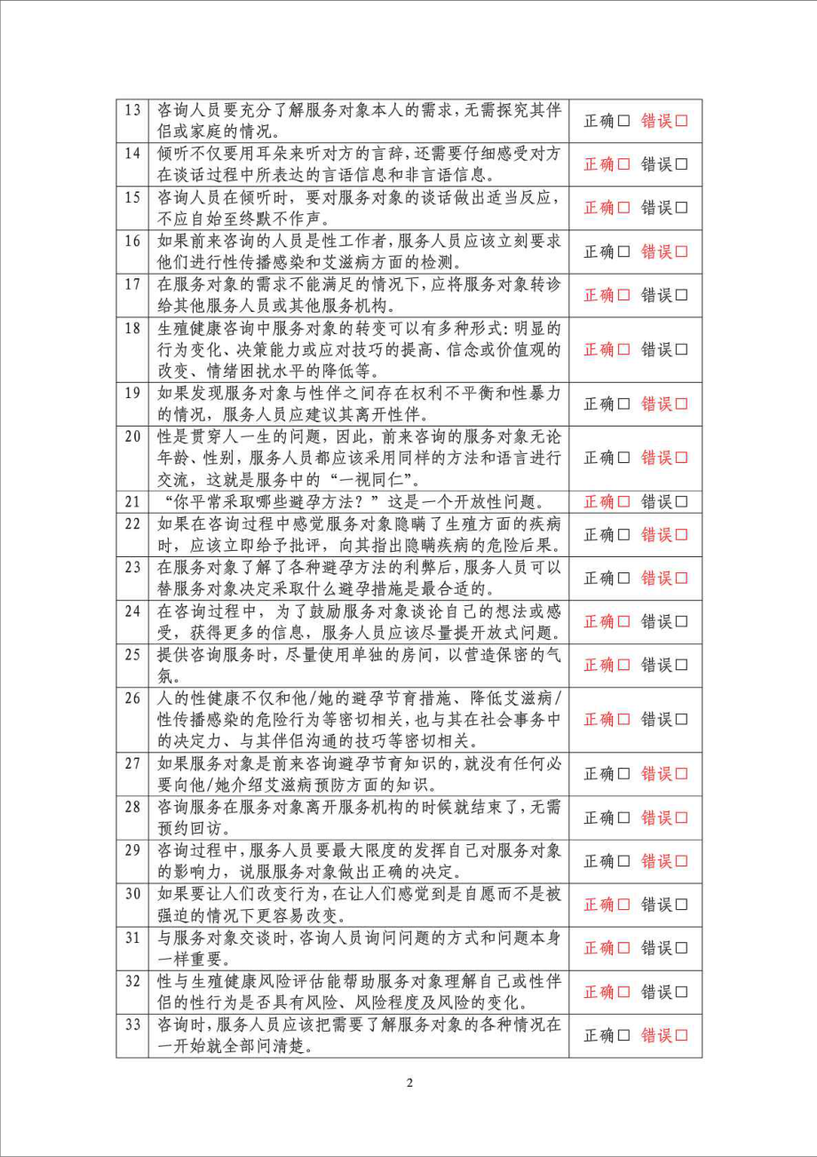 精品文档生殖健康咨询员专业能力考核试题(有答案).doc_第2页