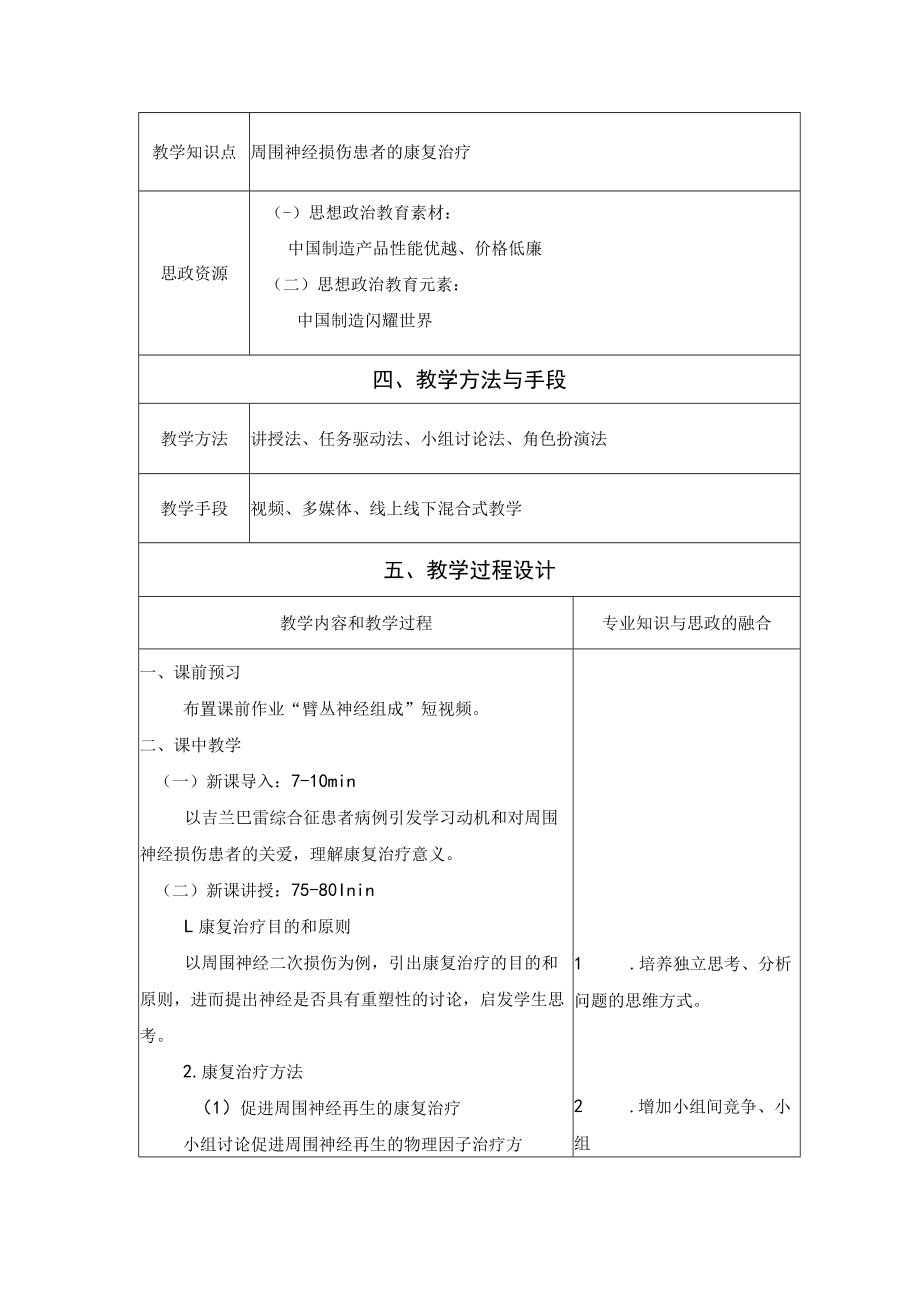 周围神经损伤康复 教案教学设计.docx_第2页