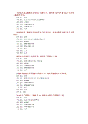 湖南电力行业设计院汇总.doc