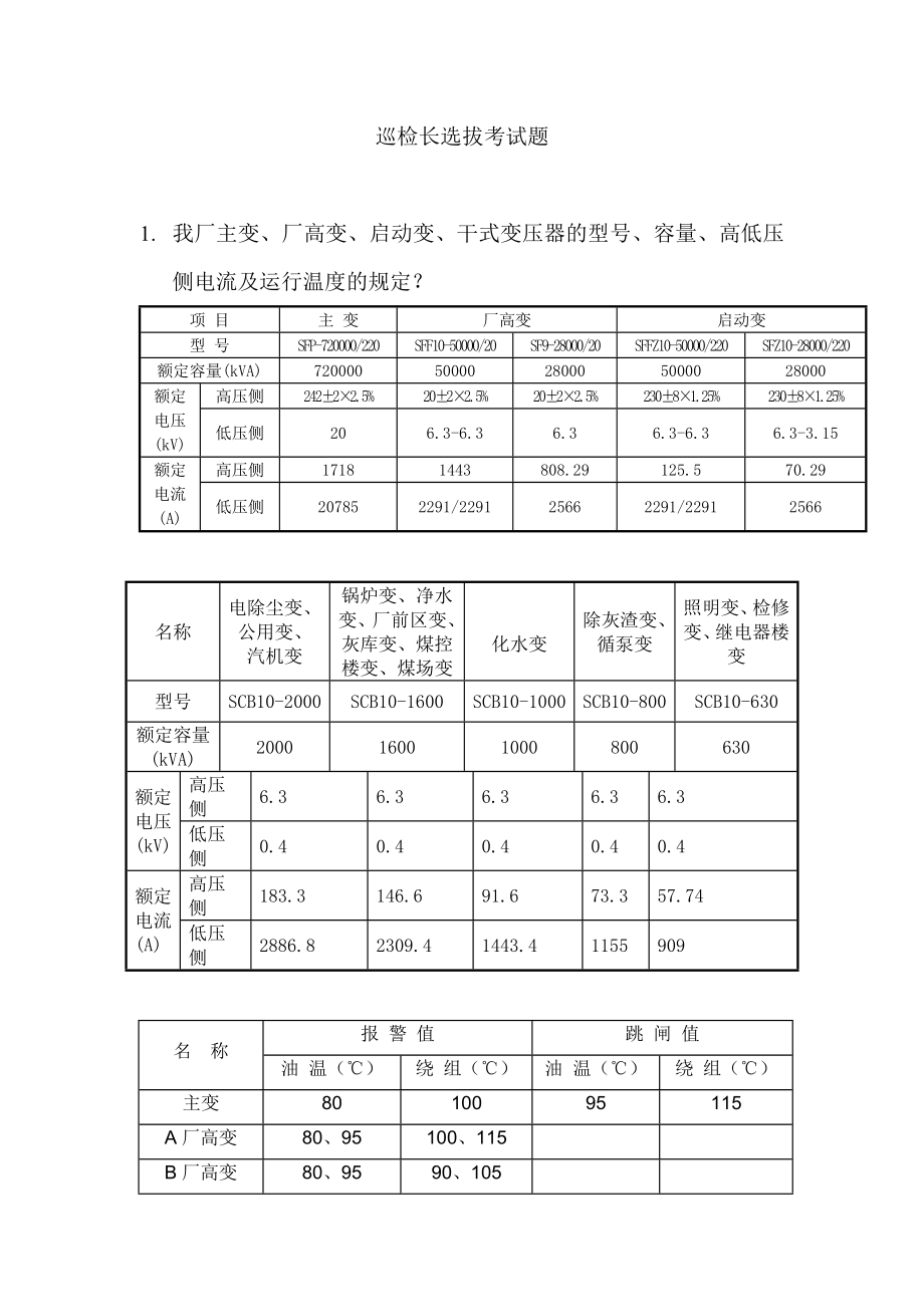 巡检长选拔考试题.doc_第1页