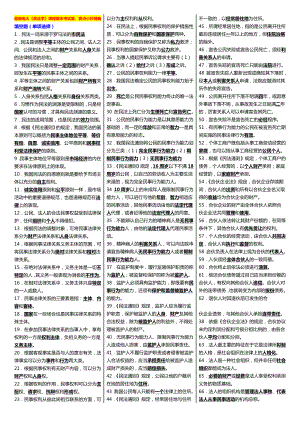 最新广播电视大学（电大）期末考试《民法学》课程重、要点小抄精编打印版.doc