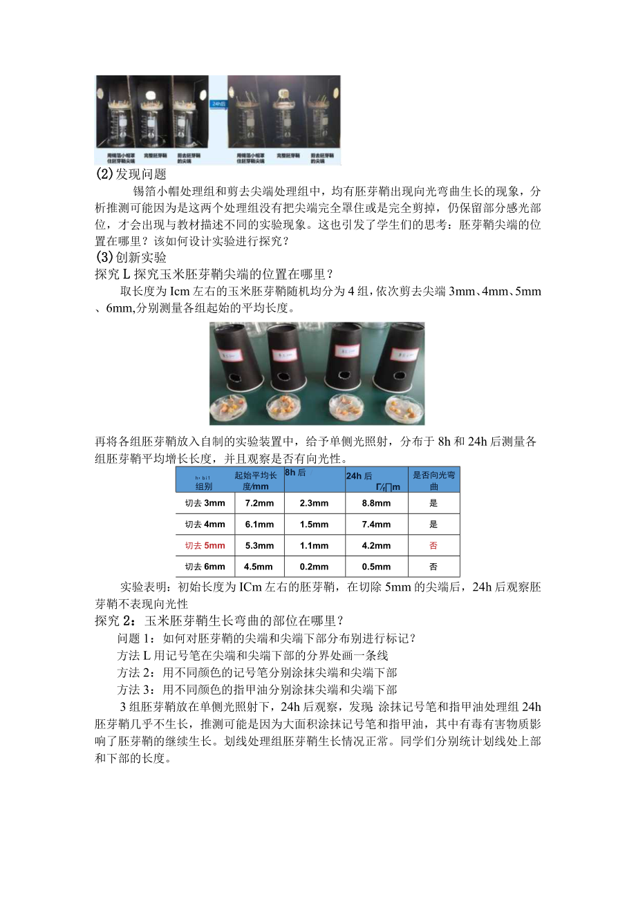 由玉米胚芽鞘向光性实验引发的系列探究（说课文稿）.docx_第2页