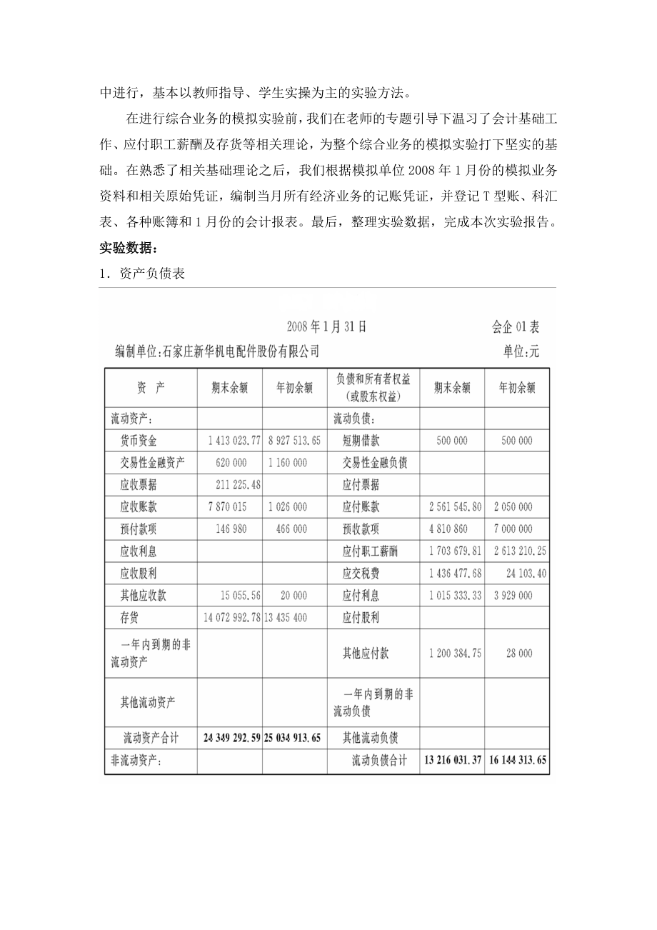 会计模拟实习实验报告.doc_第2页