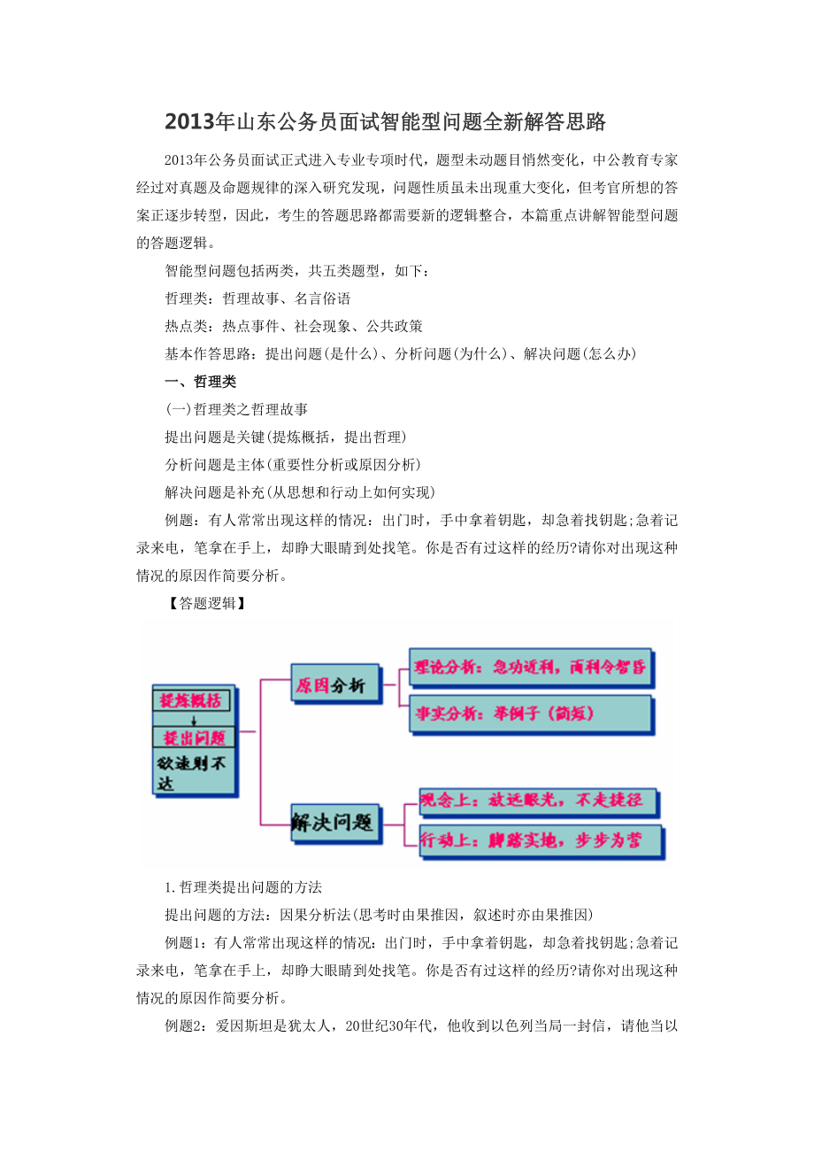 山东公务员面试智能型问题全新解答思路.doc_第1页