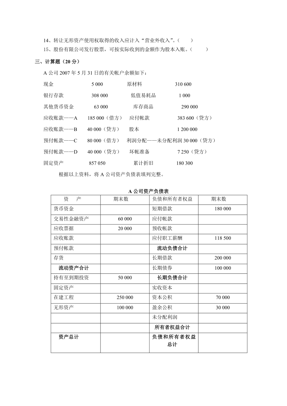 西财《会计学》赵德武的五套卷及答案.doc_第3页