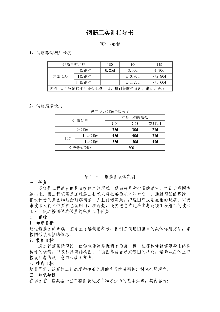 钢筋工实训指导书汇编.doc_第1页