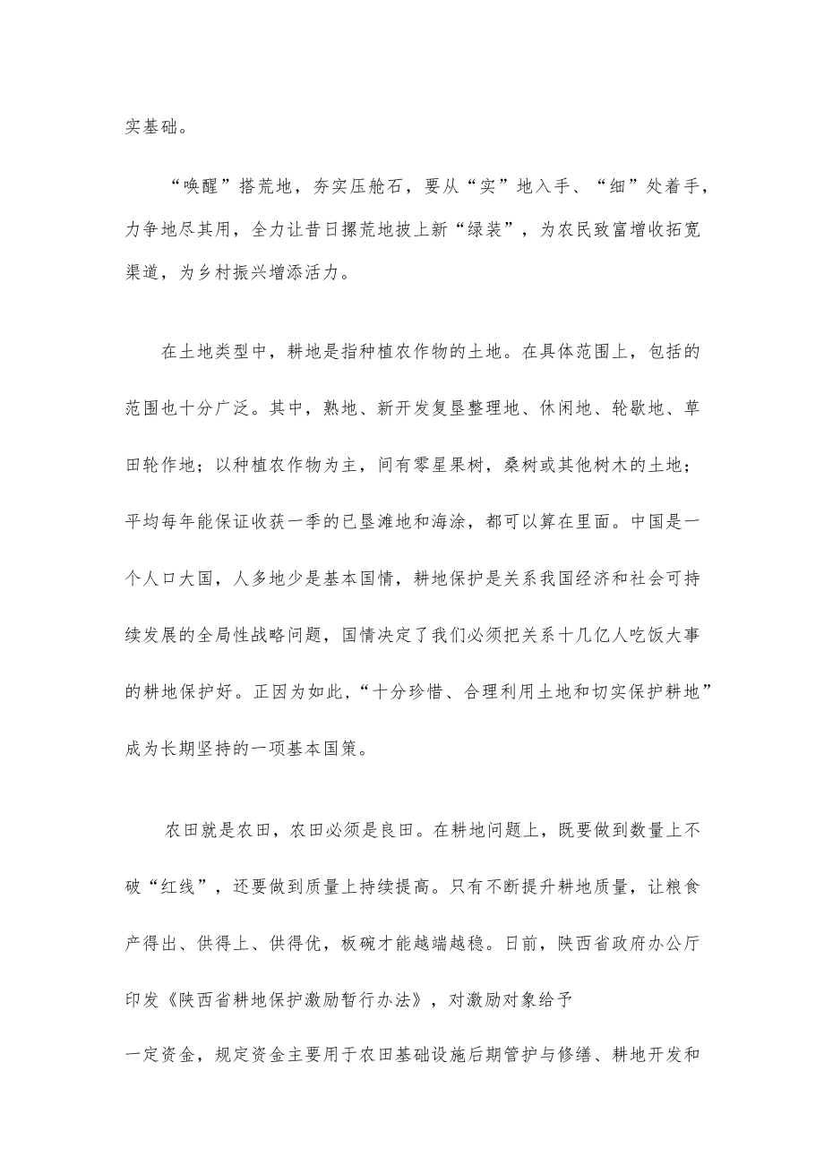 学习贯彻《关于统筹利用撂荒地促进农业生产发展的指导意见》心得体会.docx_第2页