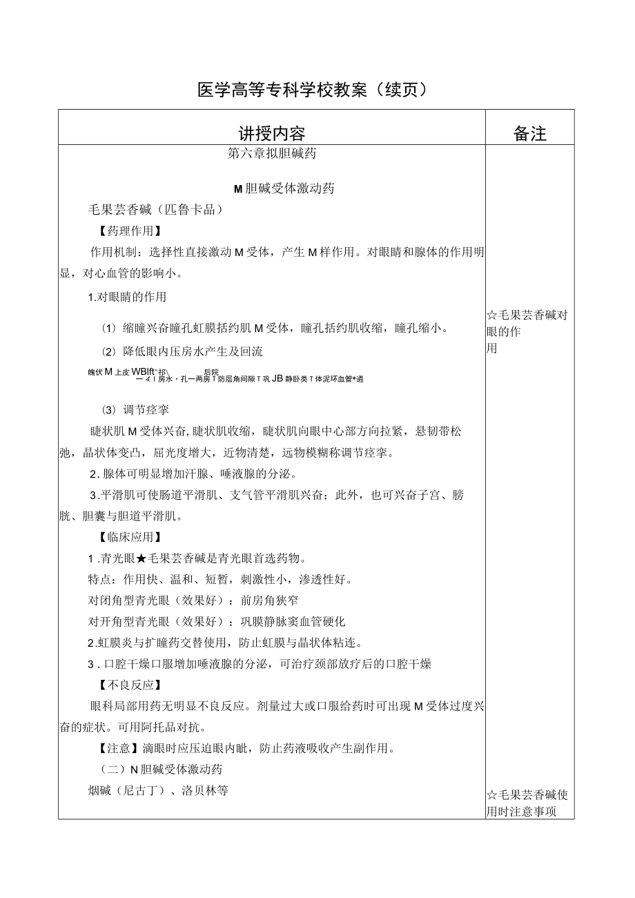 药理学拟胆碱药、胆碱受体拮抗药教案教学设计4.docx_第2页