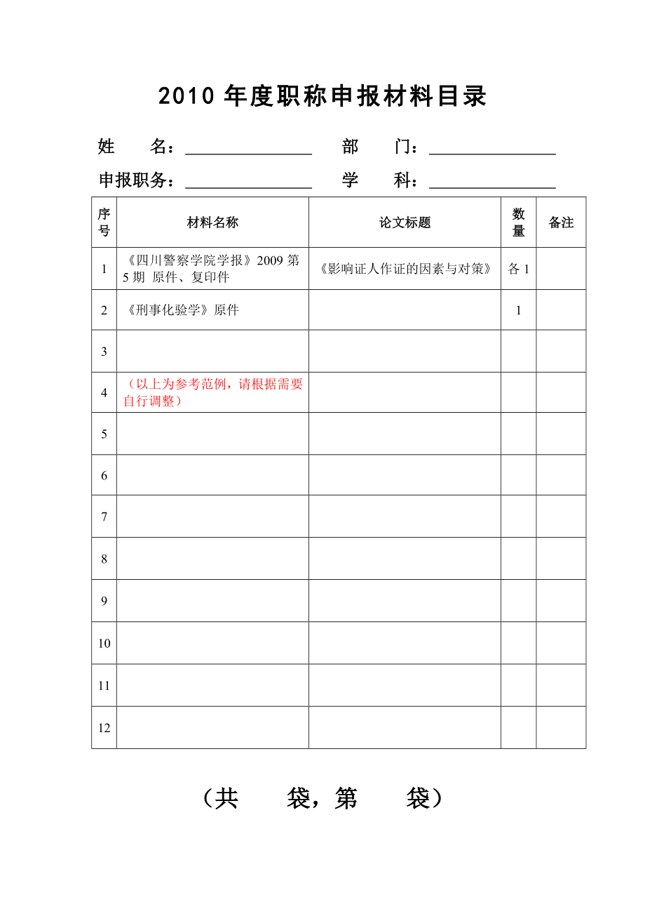 职称申报材料目录.doc_第2页