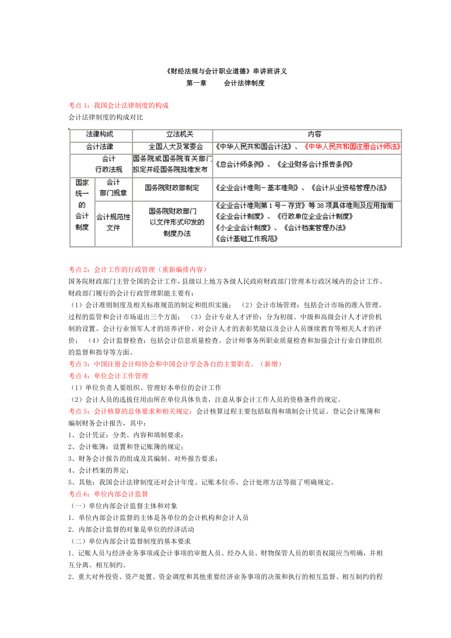 最新版本福建省《财经法规与会计职业道德》串讲班讲义.doc_第2页