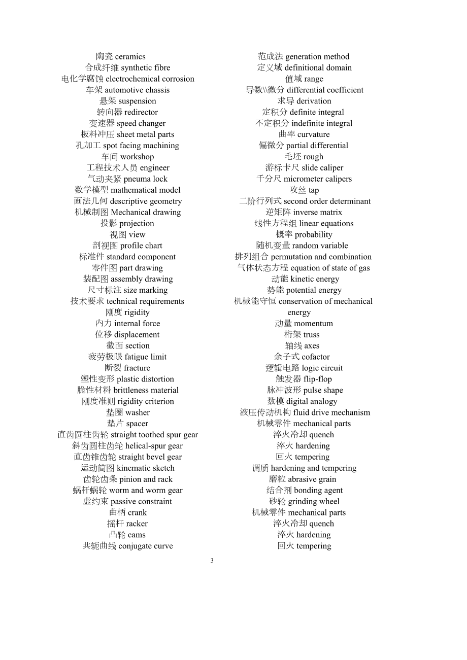机械专业英语词汇【最新完整版】.doc_第3页