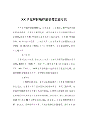 XX镇化解村级存量债务实施方案.docx