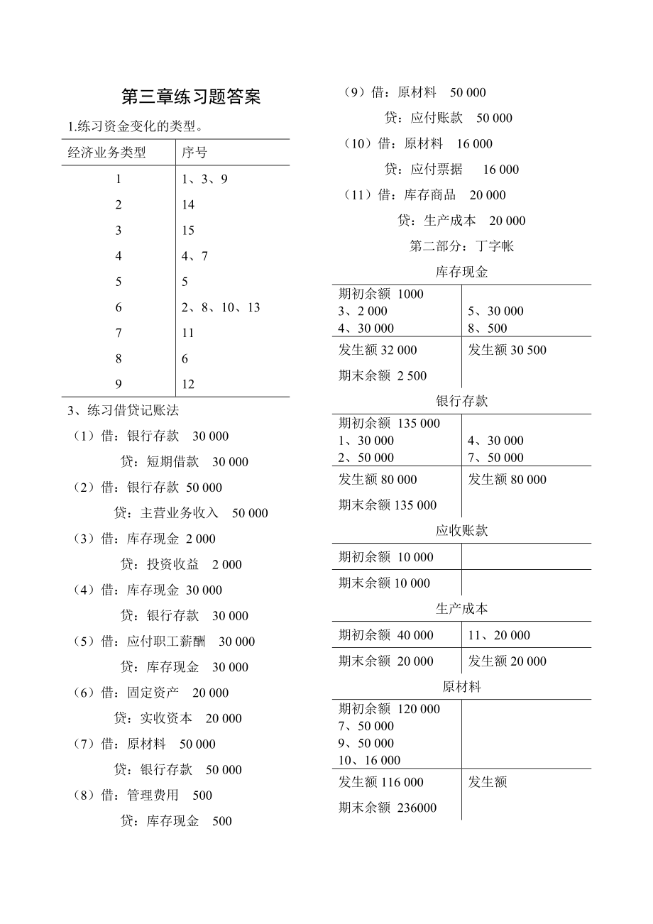 会计学基础第三章课后答案.doc_第1页