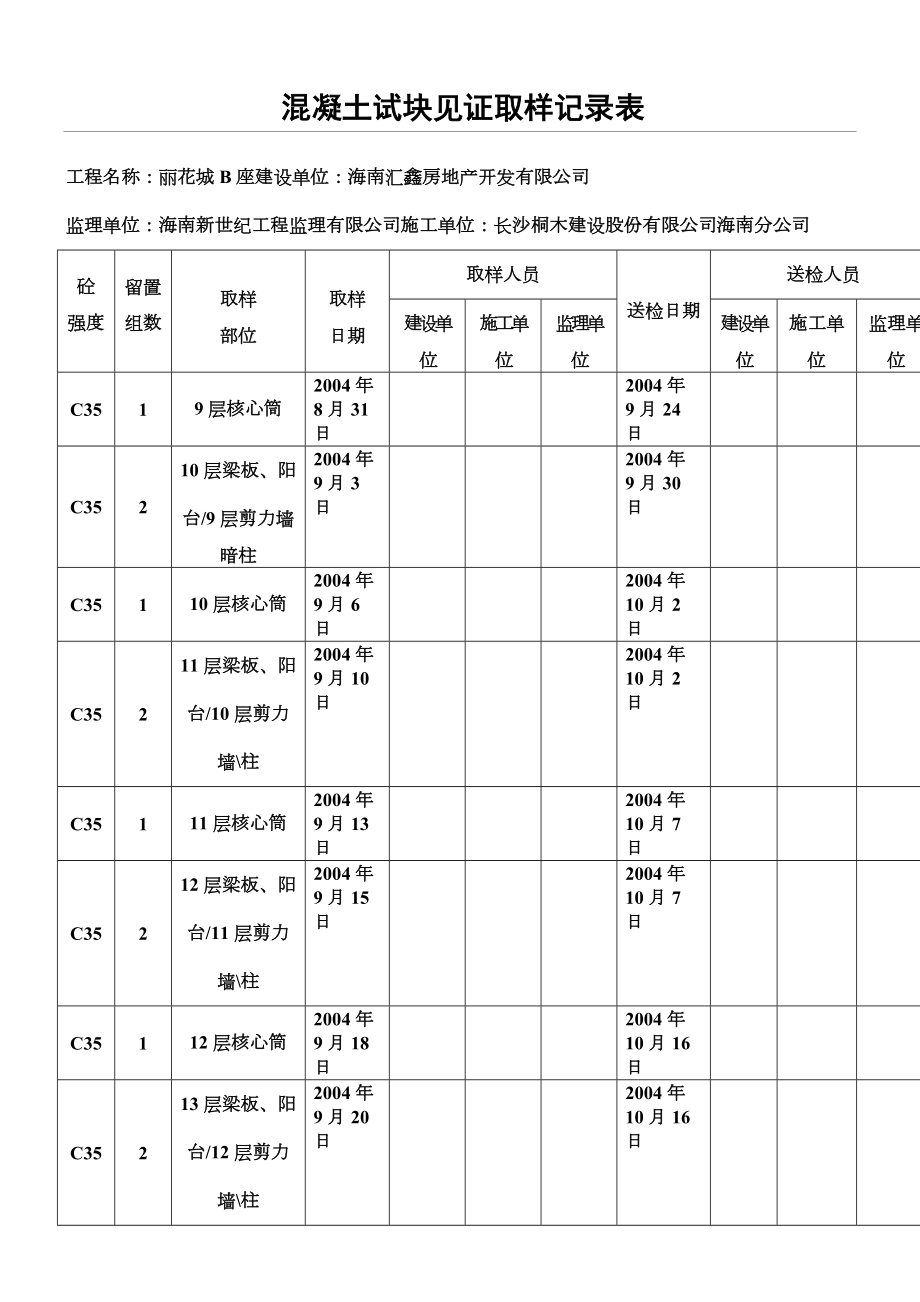 混凝土试块见证取样记录表.doc_第1页