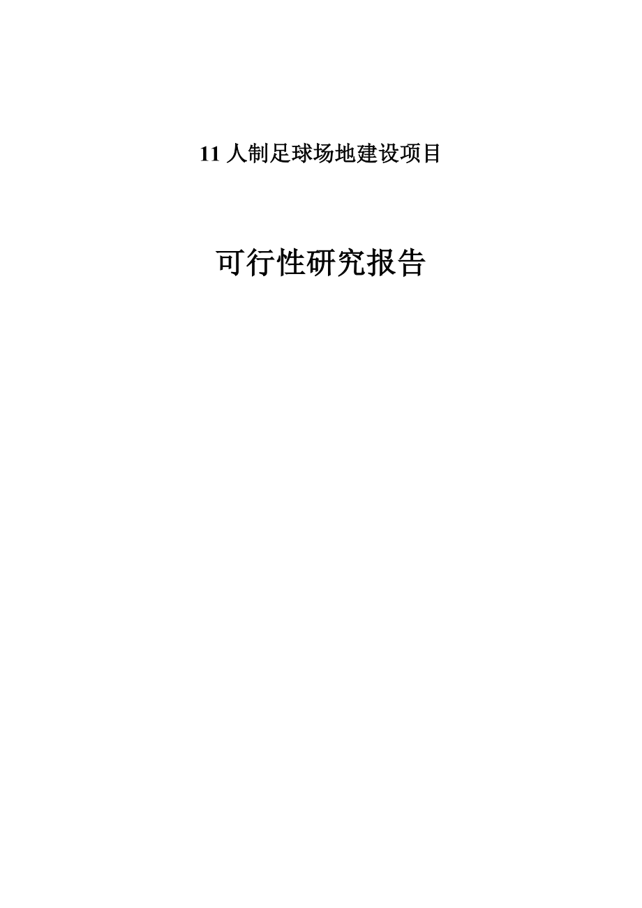 11人制足球场地建设项目可行性研究报告.doc_第1页