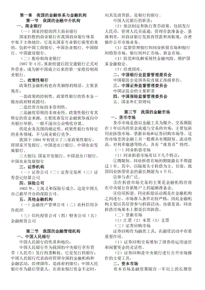 中级经济师金融专业知识与实务冲刺考点小抄版.doc