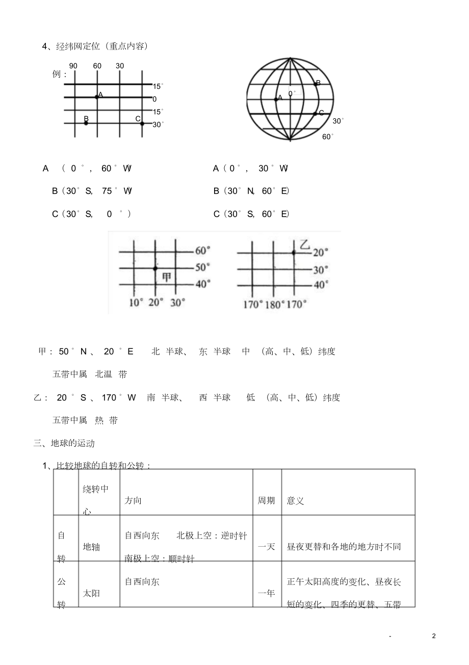 苏教版七年级上册地理知识点总结.doc_第2页