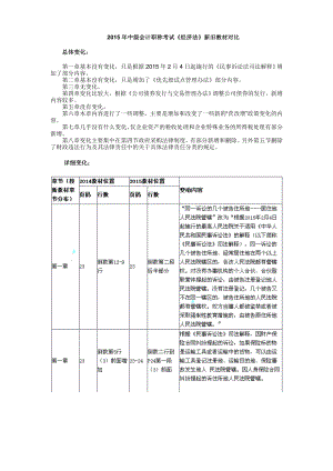 中级会计职称考试《经济法》新旧教材对比.doc