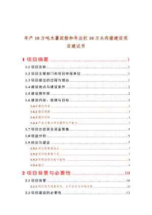 年产10万吨木薯淀粉和年出栏10万头肉猪建设项目建议书.doc