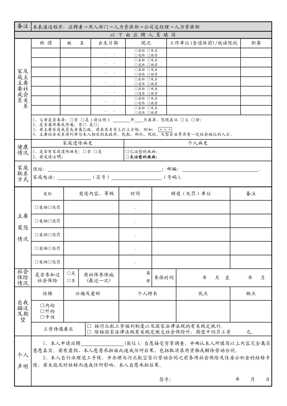 河北航空新员背景调查及录用审批表.doc_第2页