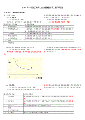 中级经济师经济基础知识预习笔记.doc