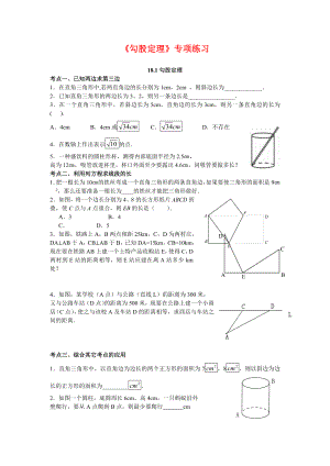 初中数学《勾股定理》专项习题及答案.doc