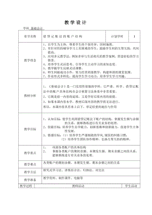 基础会计教案 借贷记账法的账户结构.doc