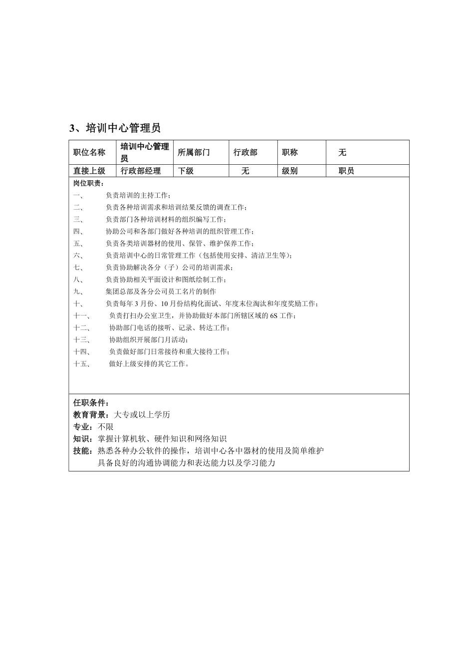 行政部职务说明书.doc_第3页