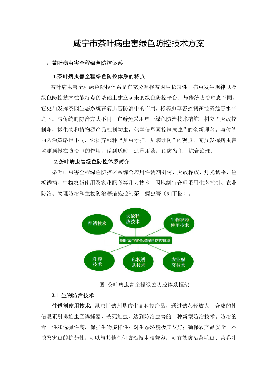 茶叶病虫害绿色防控技术方案分析.doc_第1页