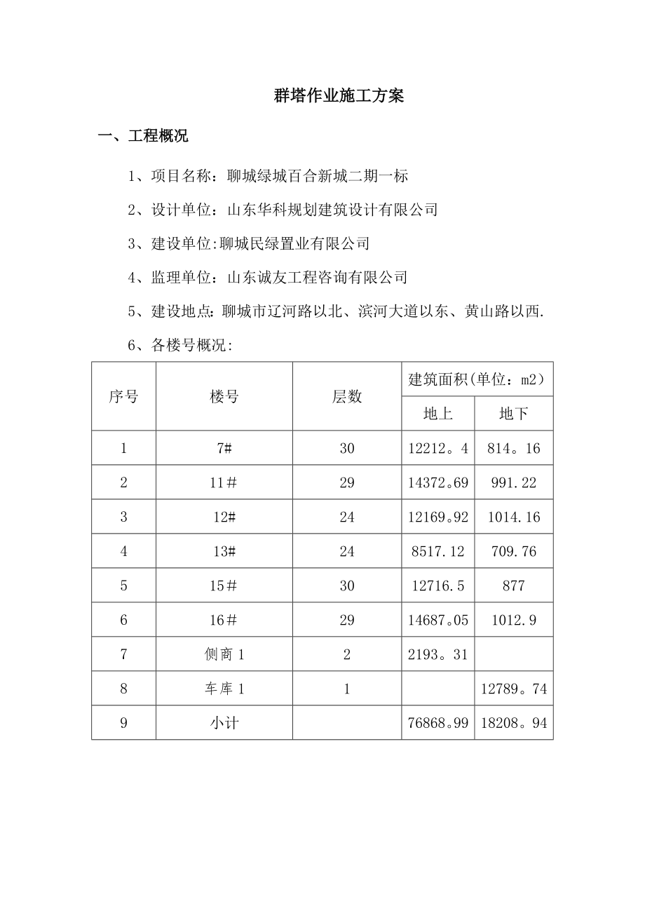 XX二期一标段多塔作业专项施工方案.doc_第3页