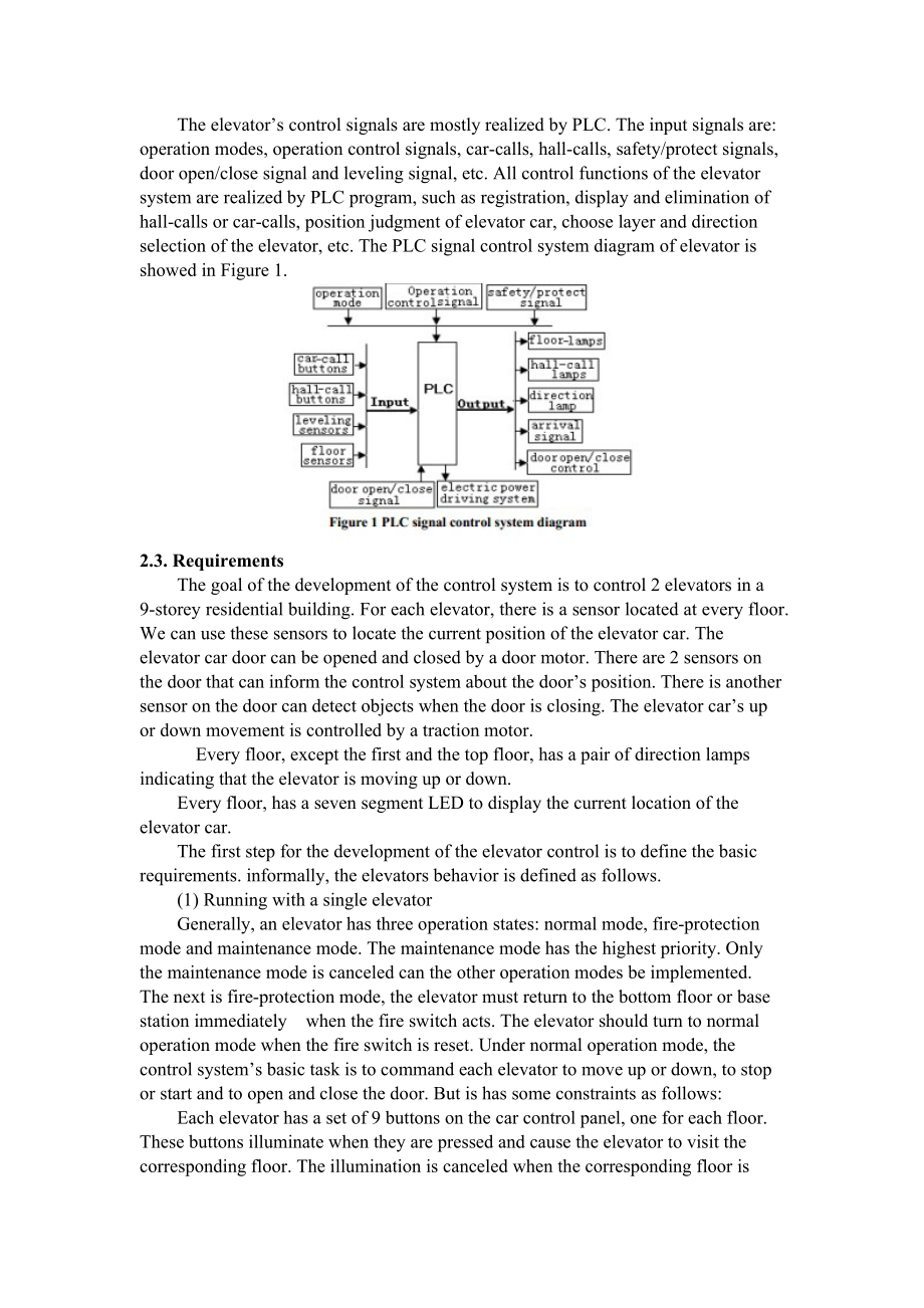 基于PLC电梯控制系统的设计与实践毕业论文外文翻译.doc_第2页