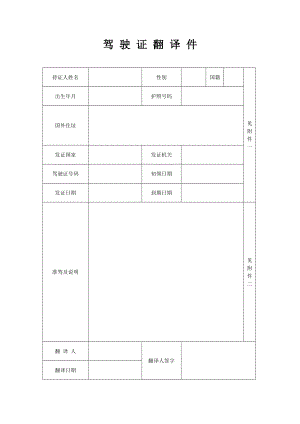 韩国驾照换中国驾照翻译模板.doc