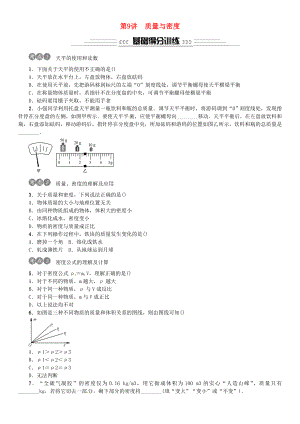 2019年中考物理总复习第9讲质量与密度习题.docx