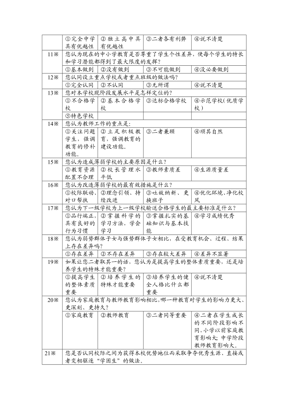 教育均衡化发展问卷调查表（教师用表） .doc_第2页