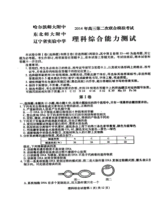 东北三省三校高三第二次联合模拟考试理科综合试题及答案.doc