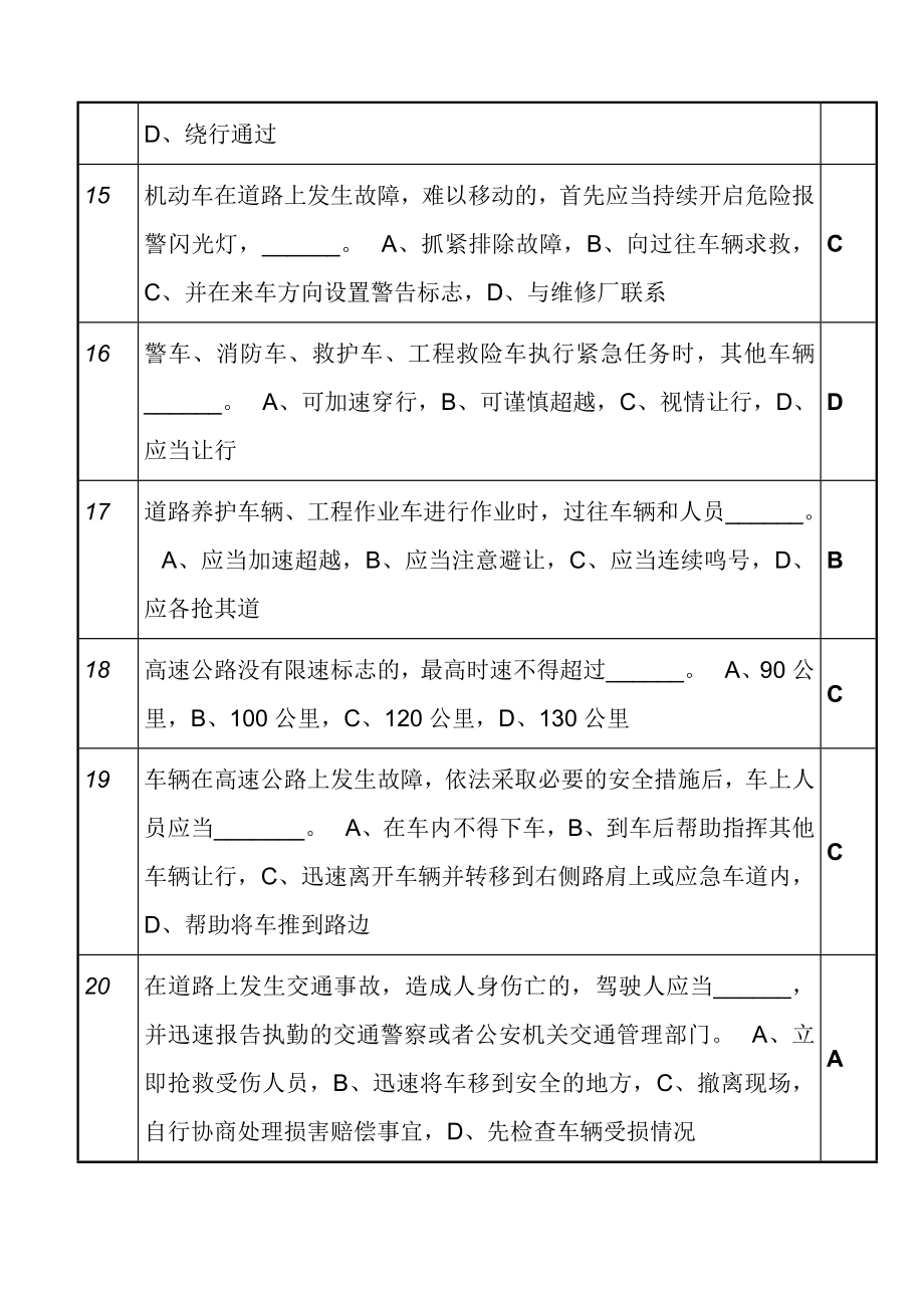 贵州c1驾照科目一考试题库.doc_第3页