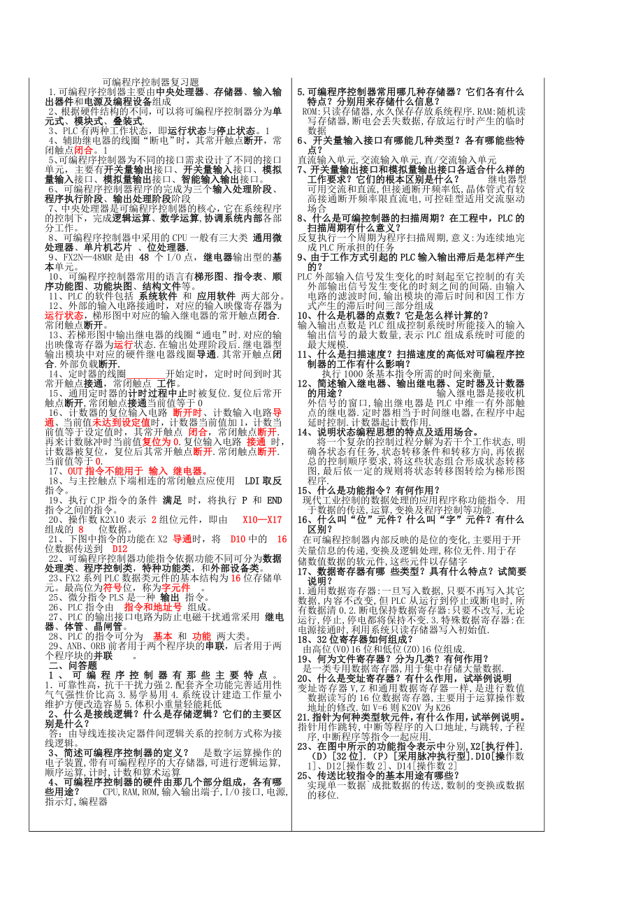 湖南工学院考试可编程序控制器复习题2.doc_第1页