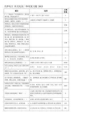 电大一体化课《社交礼仪》复习题答案小抄.doc