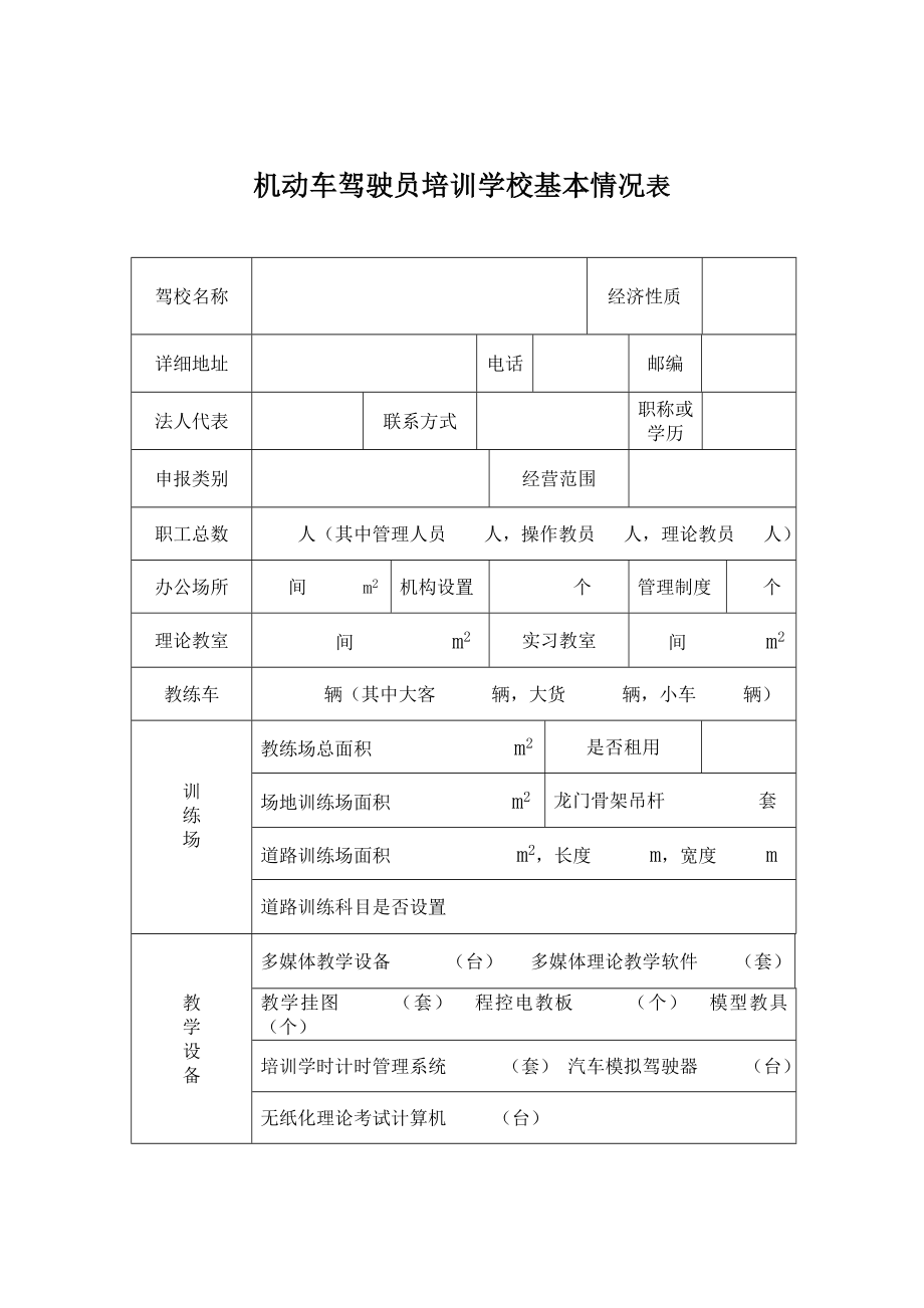 江西省机动车驾驶员培训行政许可申请表.doc_第3页