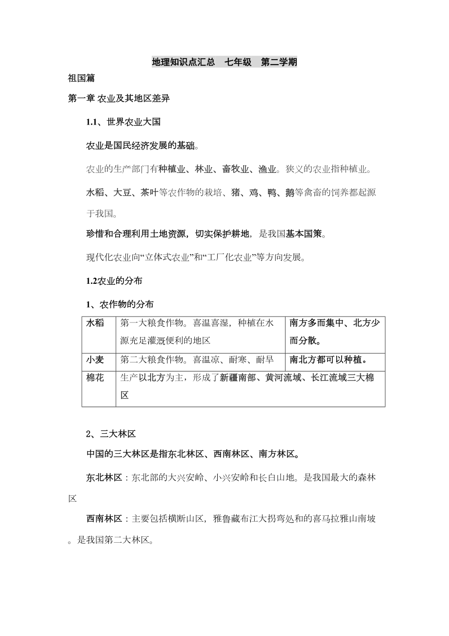 上海初中地理会考知识点汇总七年级第二学期.doc_第2页