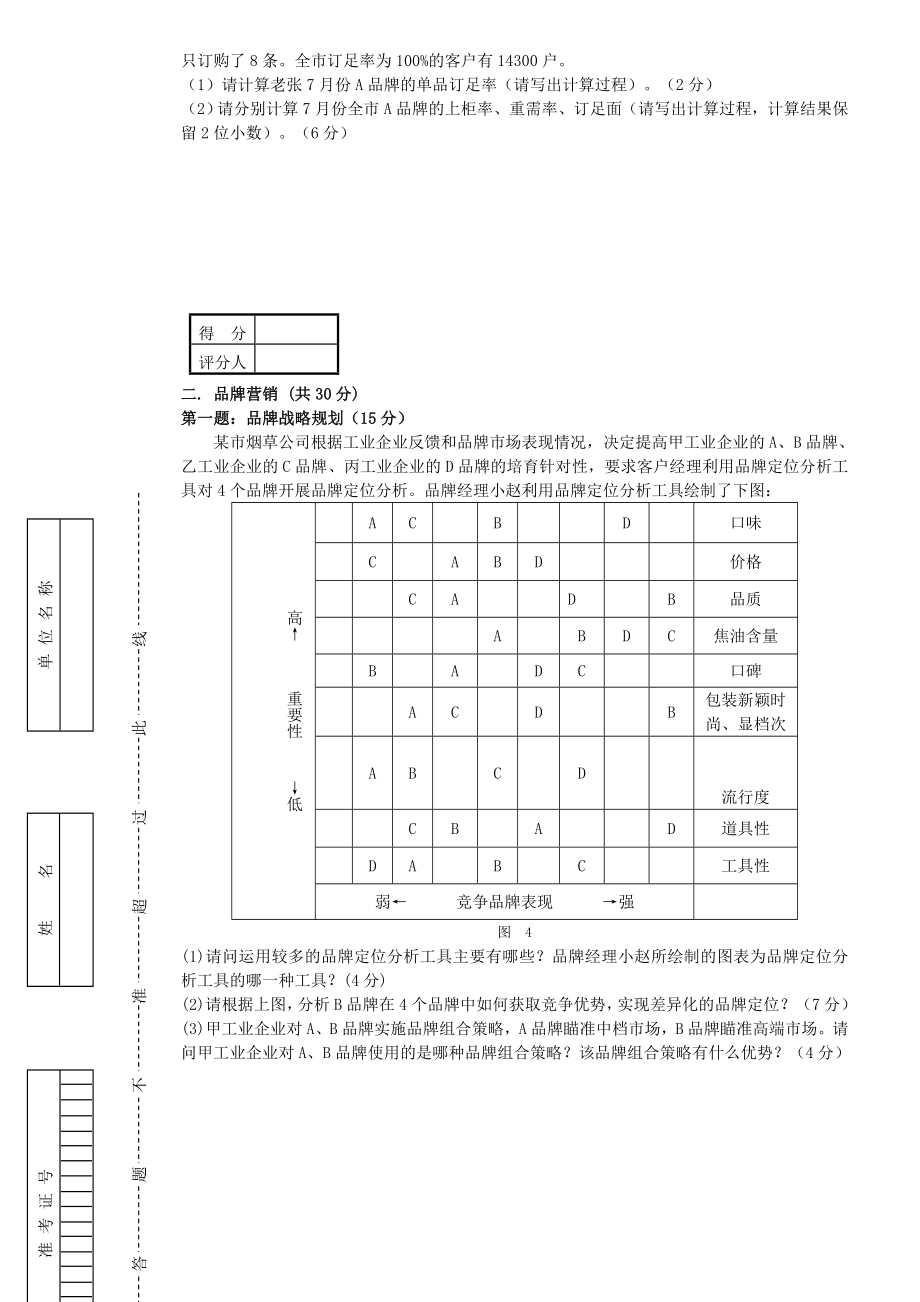 卷烟商品营销员高级模拟卷二职业技能试卷正文.doc_第2页