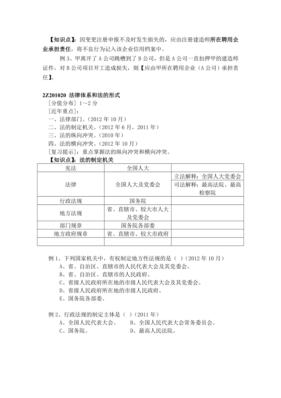 二级建造师 建设工程法规及相关知识真题解析班 讲义整理归纳.doc_第2页