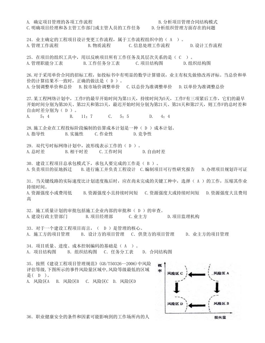 一级建造师 建设工程项目管理“精选200道” 带答案顾永才200道精选(第二套,带答案).doc_第3页