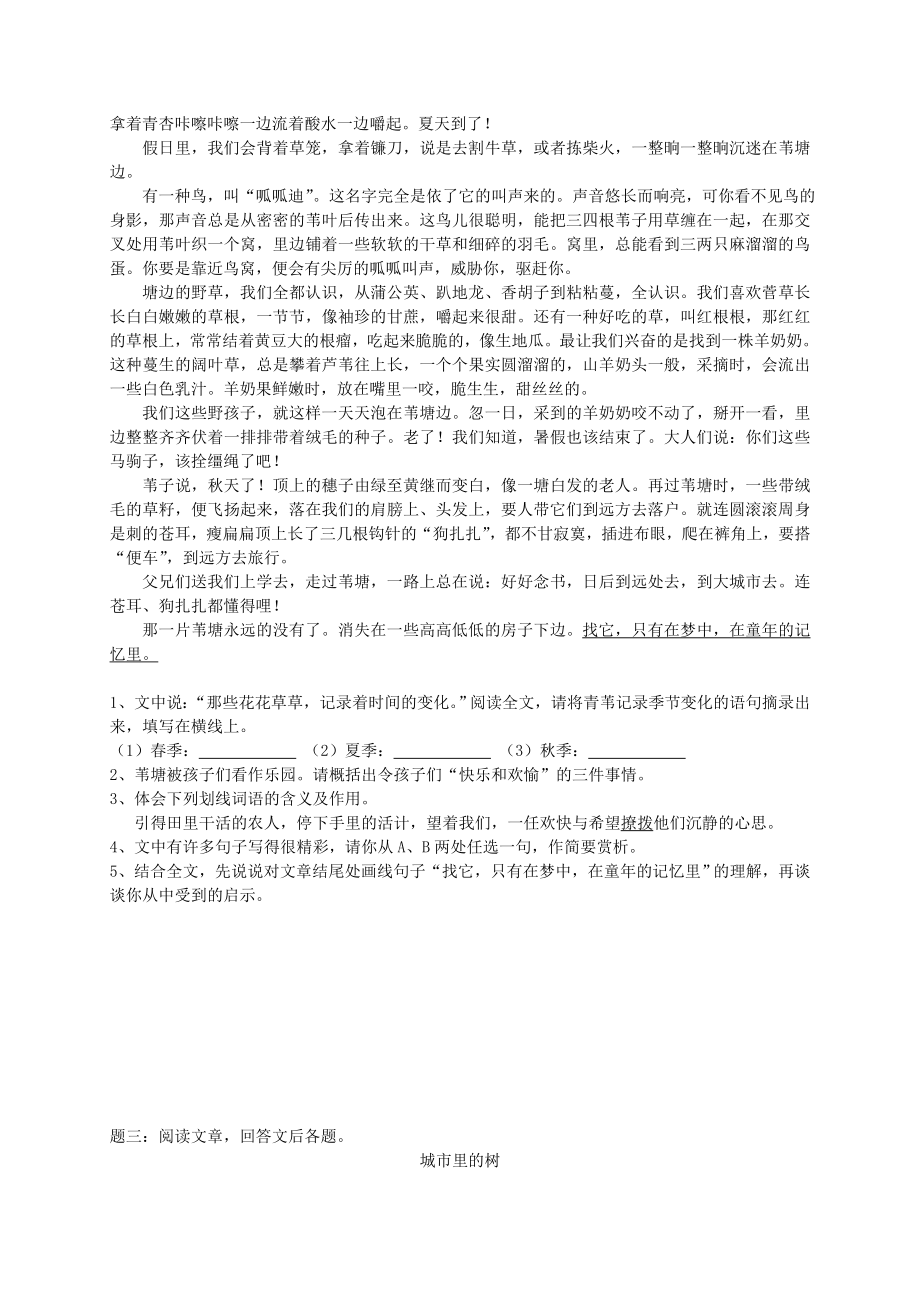 2019年中考语文专题复习记叙文阅读新题赏析练习.docx_第3页